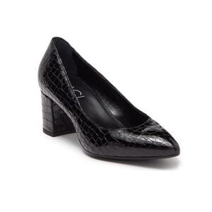 AGL NEW Block Heel Pumps Black Croc Size 36